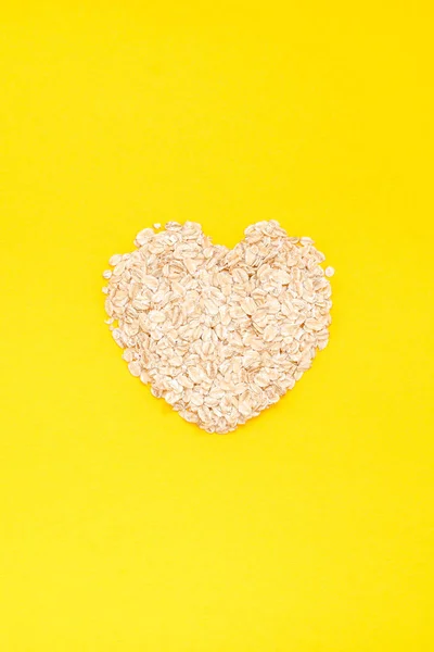 Creative Flat Lay Concept Top View Oatmeal Flakes Healthy Vegetarian — Stock Photo, Image