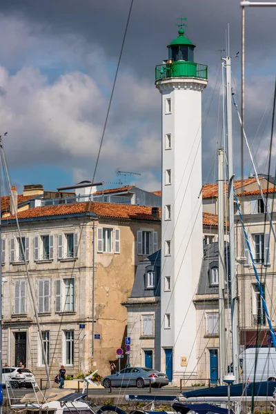 Frankrijk Rochelle September 2015 Weergave Van Hoge Witte Vuurtoren Van — Stockfoto