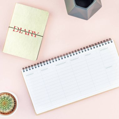 En iyi görünüm düz yatıyordu çalışma alanı Resepsiyon ofis malzemeleri kaktüsler succulents kopya alanı bin yıllık pembe renkli kağıt arka plan en az tarzı ile tasarım tarz. Kadınsı blog sosyal medya için kare şablon