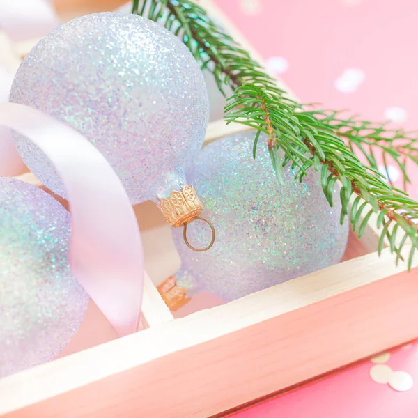 Neu Jahr Weihnachten Feiertag Feier Zusammensetzung Perle Dekorativ Spielzeug Kugel — Stockfoto