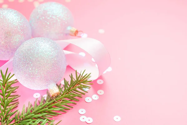 Nieuwjaar Christmas Xmas Vakantie Feest Samenstelling Parel Decoratief Speelgoed Ballen — Stockfoto