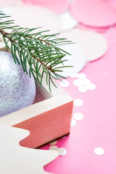 Neu Jahr Weihnachten Feiertag Feier Zusammensetzung Perle Dekorativ Spielzeug Kugeln — Stockfoto