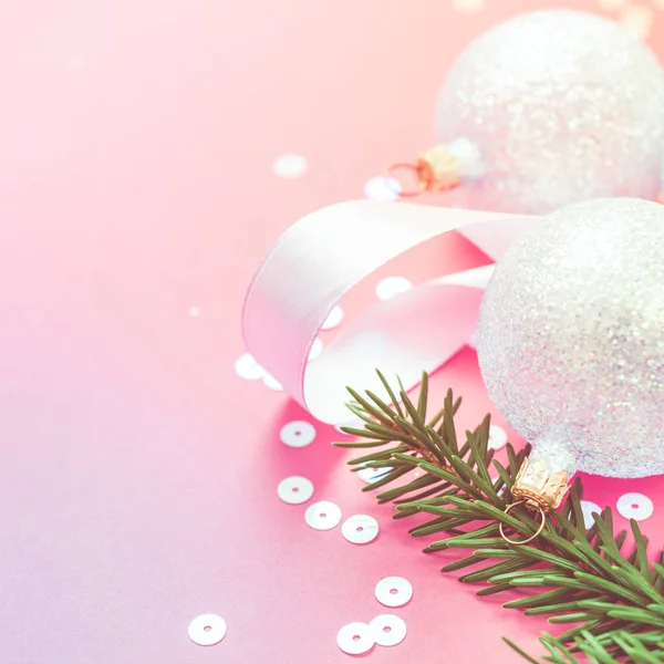 Nouvel Noël Noël Fête Fête Composition Perle Jouet Décoratif Boules — Photo