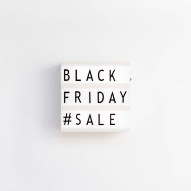 Yaratıcı üst görüntülemek düz yatıyordu promosyon kompozisyon Black friday satış metin lightbox beyaz arka plan kopya alanı Meydanı şablon siyah Cuma satış mockup düşmek Şükran promosyon reklam