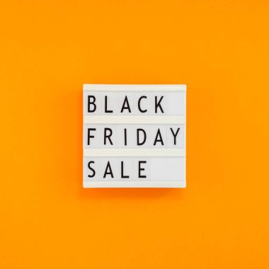 Yaratıcı üst Satılık mockup düşmek Şükran reklam Cuma beyaz lightbox turuncu arka plan kopya alanı Meydanı şablon siyah düz yatıyordu promosyon kompozisyon Black friday satış metin görüntülemek