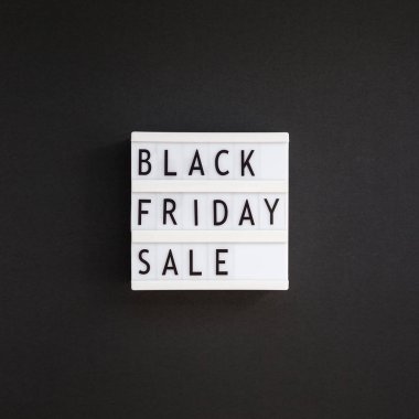 Yaratıcı üst görüntülemek düz yatıyordu promosyon kompozisyon Black friday satış metin beyaz lightbox siyah arka plan kopya alanı Meydanı şablon siyah Cuma satış mockup düşmek Şükran reklam