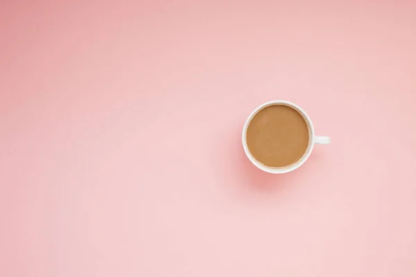 Creative Autumn Flat Lay Overhead View Coffee Milk Latte Cup — стоковое фото