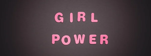 Texte Rose Créatif Base Lettres Plastique Girl Power Écrit Sur — Photo