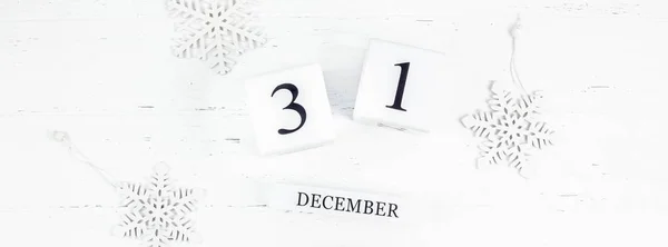 Nieuwjaar Kerst Patroon Plat Leggen Bovenaanzicht Xmas Vakantie Viering Witte — Stockfoto