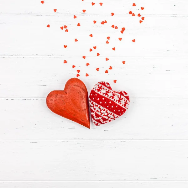 Creative Valentine Day Romantic Composition Flat Lay Top View Love — Stock Photo, Image