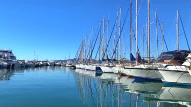 Görünüm yat Marina Cannes, French Riviera, Fransa