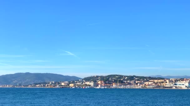 Vista Sobre Promenade Croisette Orla Cannes Riviera Francesa França Partir — Vídeo de Stock
