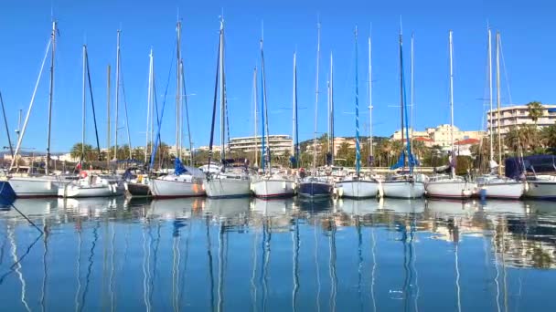 Franciaország Cannes 2019 Január Megtekintése Yachtok Cannes Marina French Riviera — Stock videók