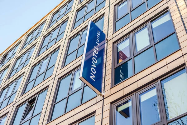 Munich Germany December 2018 Novotel Suites Logo Hotel Building Located — Stock Photo, Image