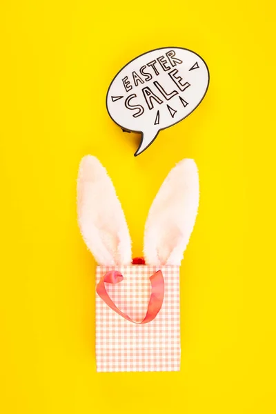 Creative Top View Flat Lay Holiday Promo Composition Easter Sale — Stock Photo, Image