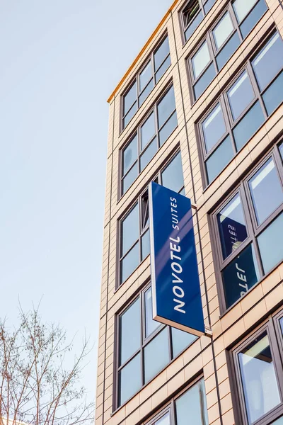 Munich Germany December 2018 Novotel Suites Logo Hotel Building Located — Stock Photo, Image