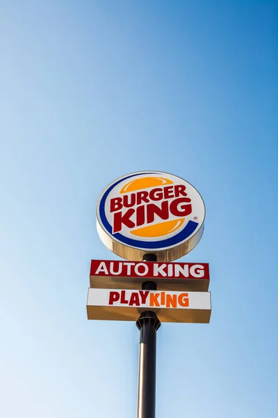 Sagunto Spanyolország 2019 Február Burger King Gyorséttermek Étterem Logo Épületében — Stock Fotó