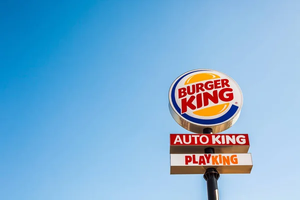 Sagunto Spanyolország 2019 Február Burger King Gyorséttermek Étterem Logo Épületében — Stock Fotó