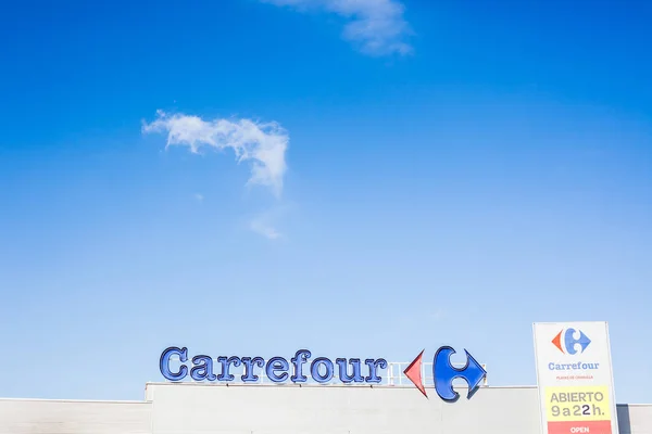 Carrefour supermarket chain brand logo — Stock Photo, Image