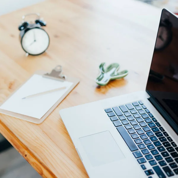 Freelance workplace with laptop — Stock Photo, Image