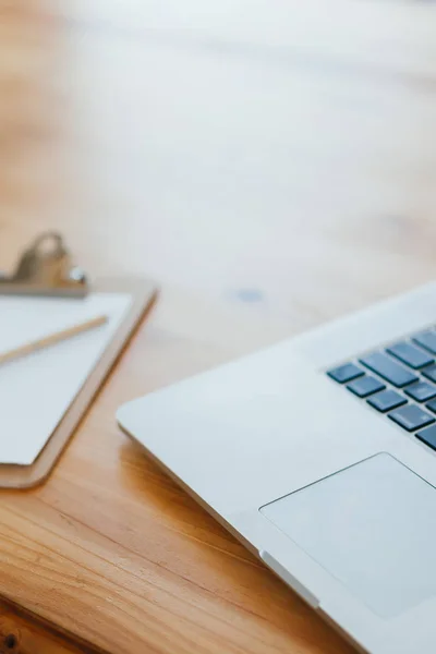 Freelance workplace with laptop — Stock Photo, Image