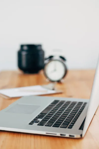 Freelance workplace with laptop — Stock Photo, Image