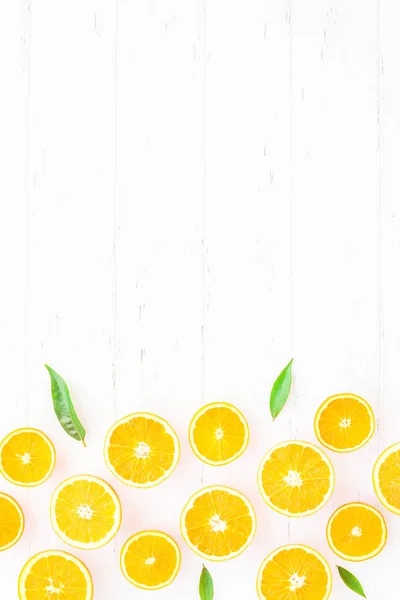 Fresh oranges pattern on white background