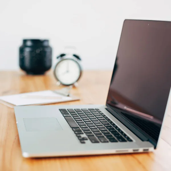 Freelance workplace with laptop — Stock Photo, Image