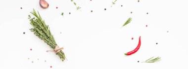 Yeşillik otlar ve baharatlar ile gıda arka plan