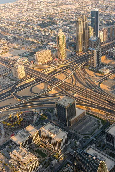Dubai downtown morning scene. Top view — Stock Photo, Image