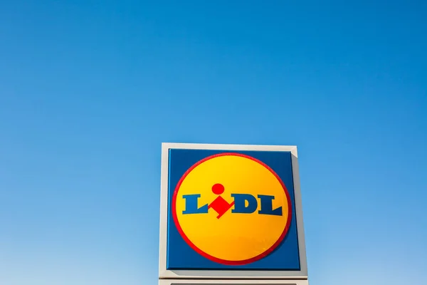 Logo marki łańcuch supermarket Lidl — Zdjęcie stockowe