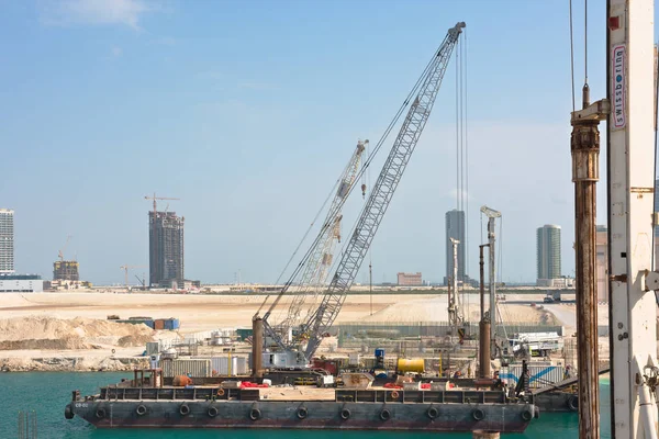 Byggeplads i Abu Dhabi, De Forenede Arabiske Emirater - Stock-foto