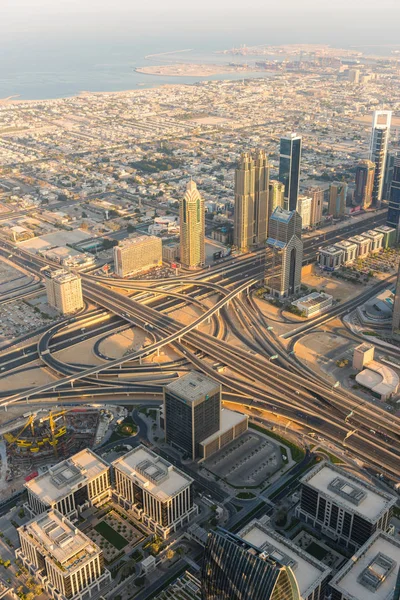 Dubai scena del mattino in centro. Vista dall'alto — Foto Stock