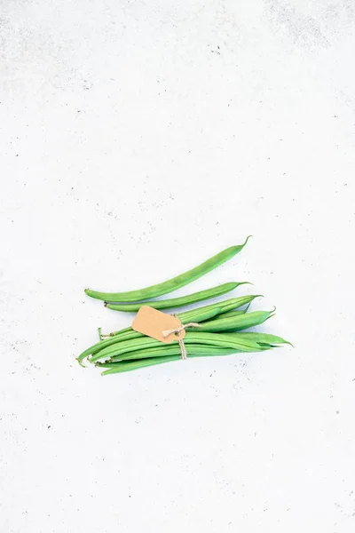 Top uitzicht van verse groene bonen achtergrond — Stockfoto