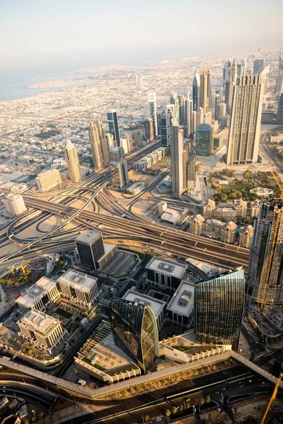 Dubai scena del mattino in centro. Vista dall'alto — Foto Stock