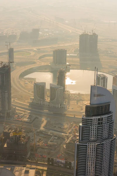 Dubai Innenstadt Morgenszene. Ansicht von oben — Stockfoto