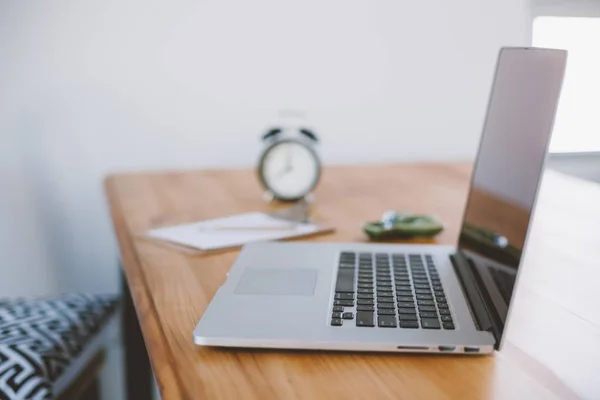 Freelance workplace with laptop — Stock Photo, Image