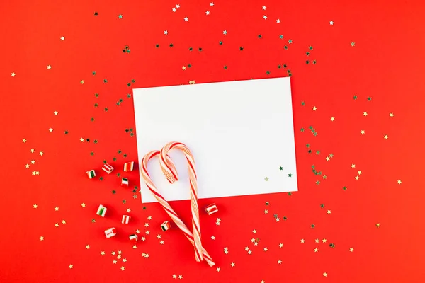 Boże Narodzenie powitanie pocztówka z brokatem — Zdjęcie stockowe