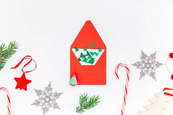 Christmas decoration pattern on white background — Stock Photo, Image