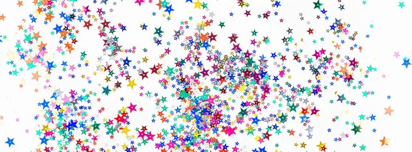 Festliche Farbe Stern Konfetti Textur Hintergrund — Stockfoto