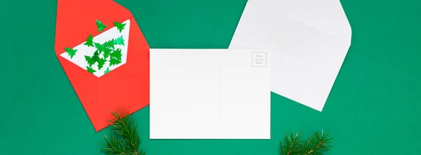 Noel tebrik mektubu mockup — Stok fotoğraf