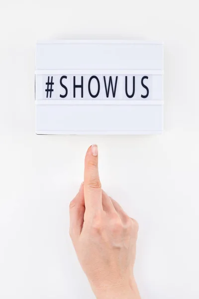 Project Show Us Concept with lightbox — Stock Photo, Image