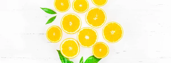 Fresh oranges pattern on white background — Stock Photo, Image