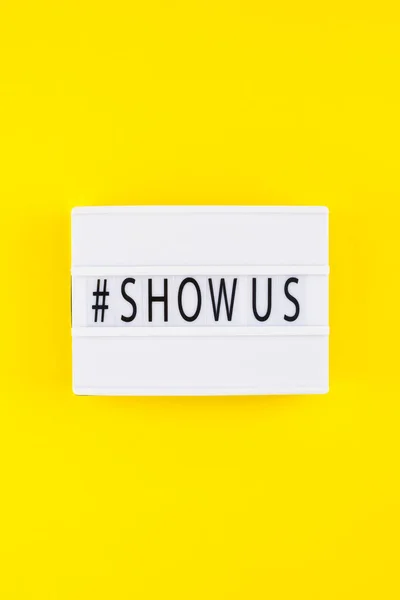 Project Show Us Concept with lightbox — Stock Photo, Image