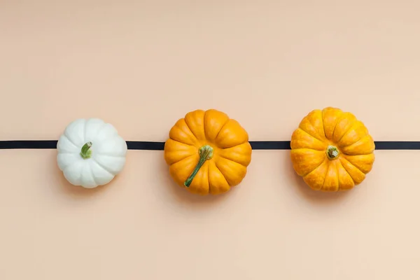 Fall background with small pumpkins — Stock Photo, Image