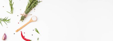 Yeşillik otlar ve baharatlar ile gıda arka plan