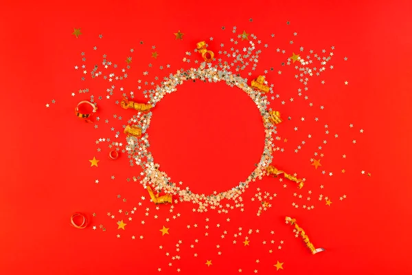 Рождественский золотой круглый блеск — стоковое фото
