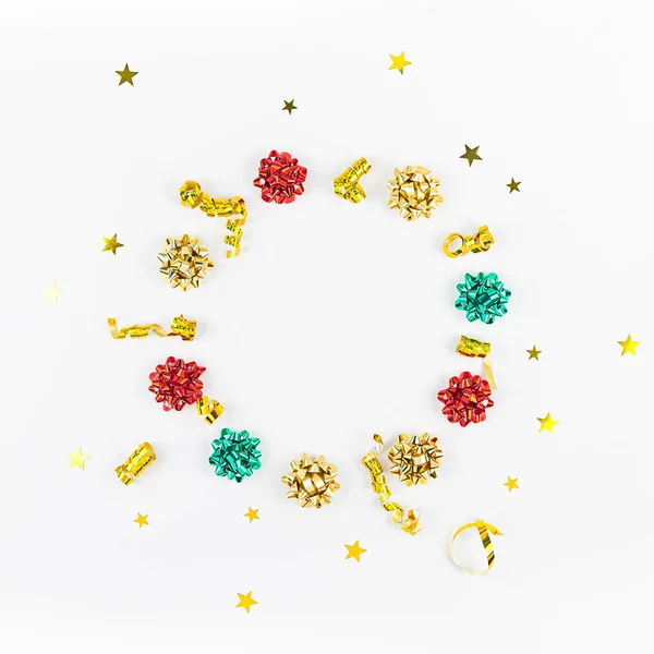 Vánoční skladba se zlatým rámečkem — Stock fotografie