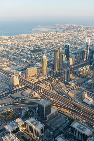 Dubai scena del mattino in centro. Vista dall'alto — Foto Stock