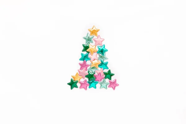 Cor estrelas árvore de Natal conceito — Fotografia de Stock